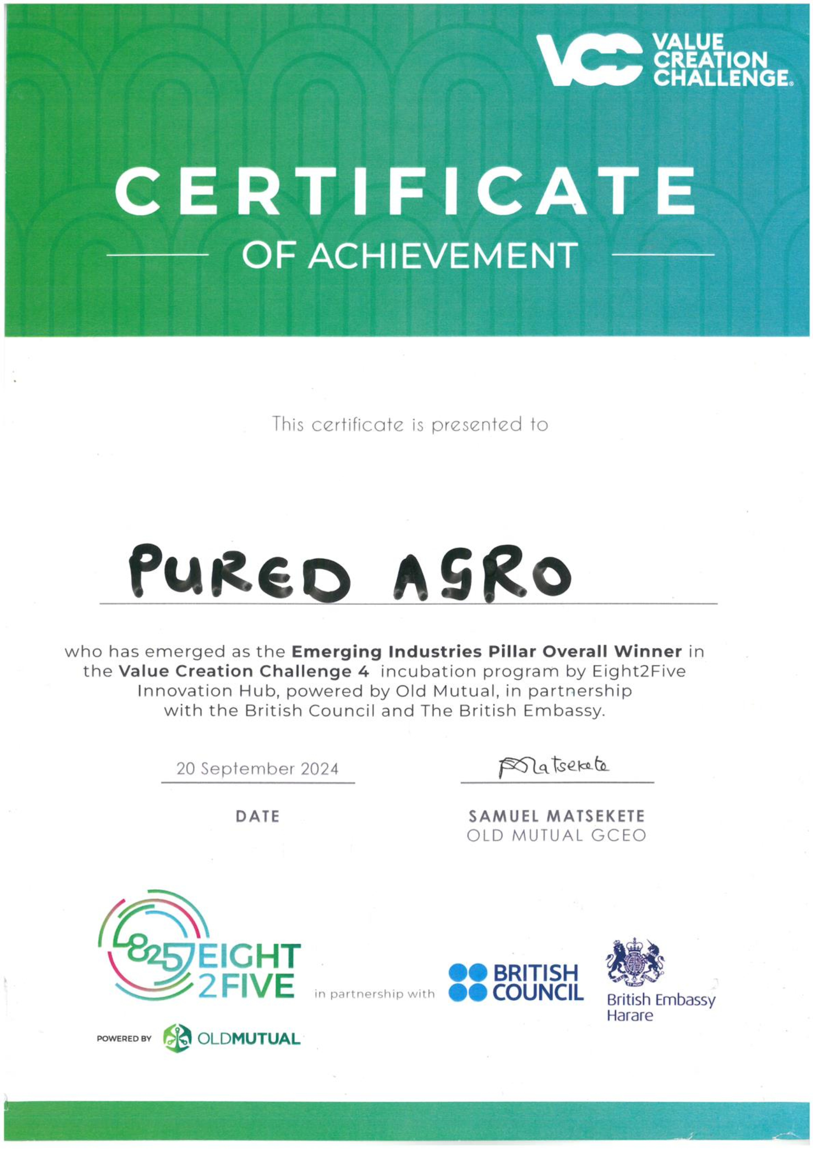 Recognition Certification